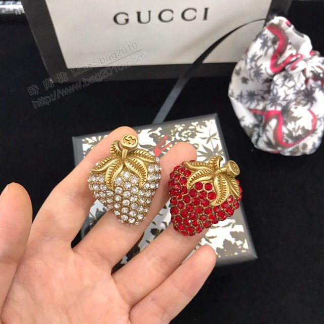 GUCCi飾品 古馳最新限定系列 鑲嵌施華洛水晶 Gucci草莓胸針  zgbq1064